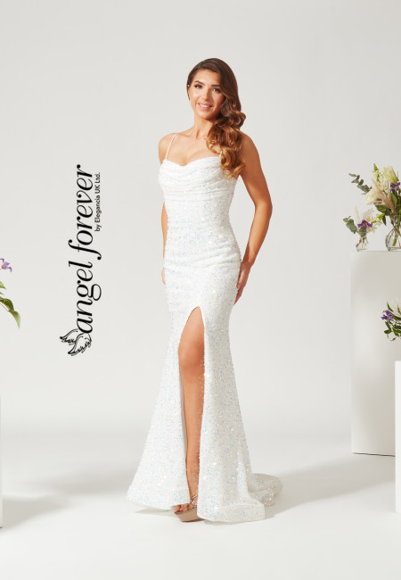 Angel Forever White Sequin Prom / Evening Dress